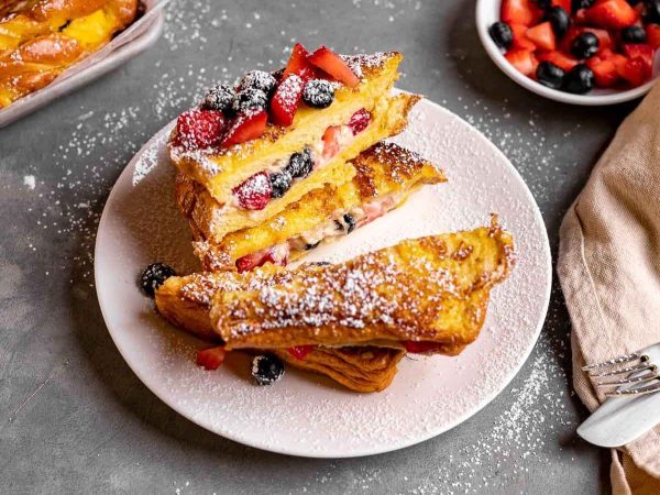 Berry-Stuffed-French-Toast-enhanced-2 French Toast (Strawberries, Custard & Berry Compote)