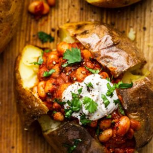 Gluten Free - Jacket Potato Topped (Beans & Poached Egg)