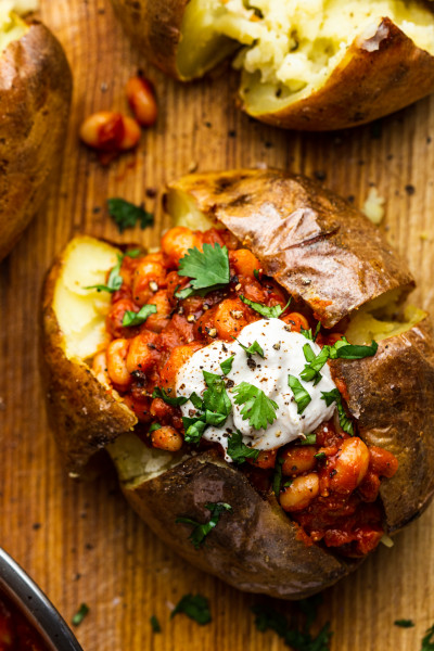 Gluten Free - Jacket Potato Topped (Beans & Poached Egg)